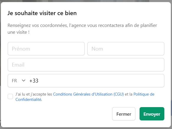 Formulaire de coordonnées Plato
